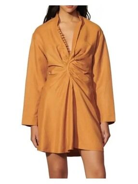 Sandro Paris V Neck Midi Wrap Dress Size 38 (6)